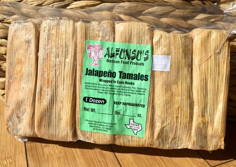 Handmade Pork + Jalapeño Tamales - Frozen - 1 Dozen